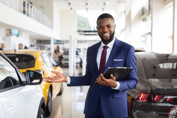 A car trade in at a dealership